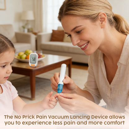 UCUNEZ Vacuum Lancing Device for Blood Glucose Testing – 12 Adjustable Depth Levels